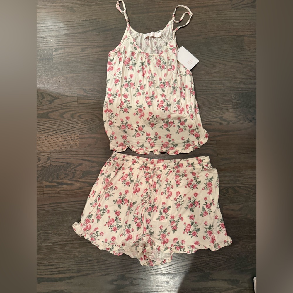 Rachel Parcell Floral Print Sleepwear Set - Pink and White